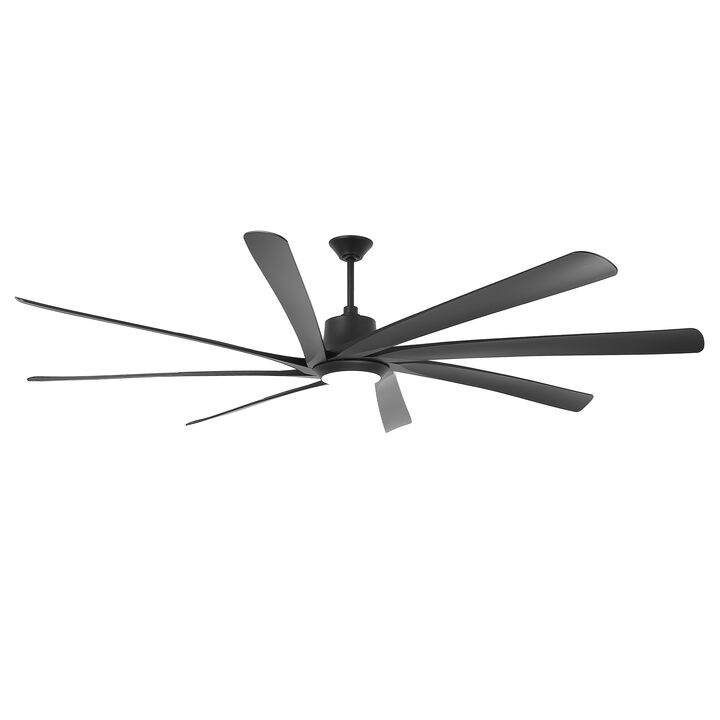 100" Modern Matte Black Reversible Dimmable Aero Blade Ceiling Fan with Light and Remote