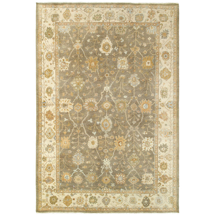 HomeRoots Wool Oriental Hand Knotted Area Rug
