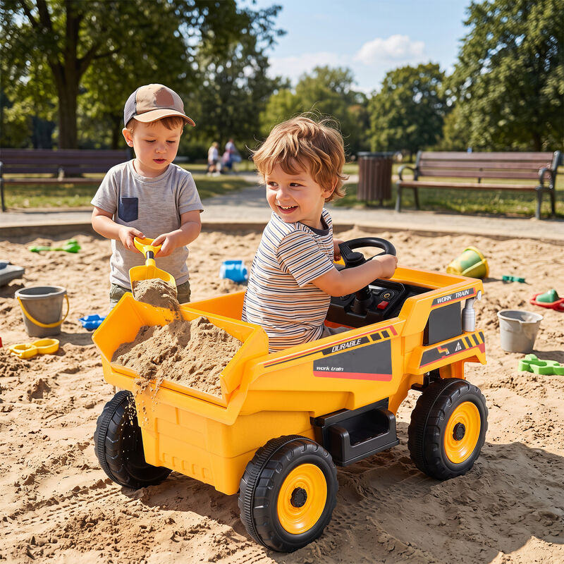 24V Kids Construction Ride On Vehicle with Dump Bed and Remote Control image number 4