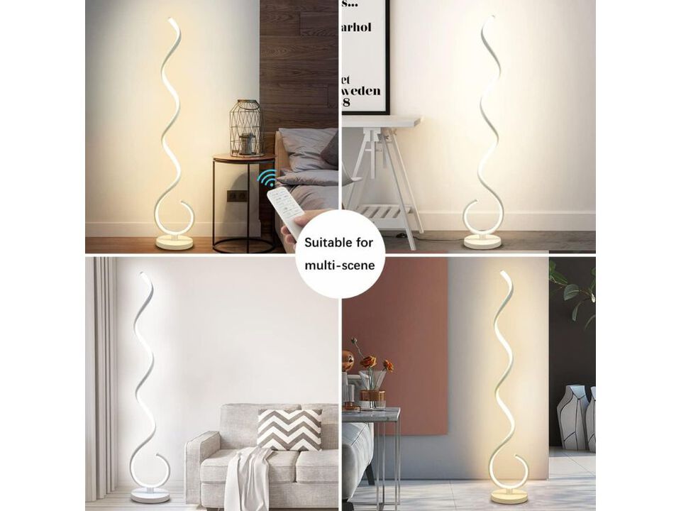 Spiral LED Floor Lamp 40W Dimmable with Remote Adjustable Light for Living Room