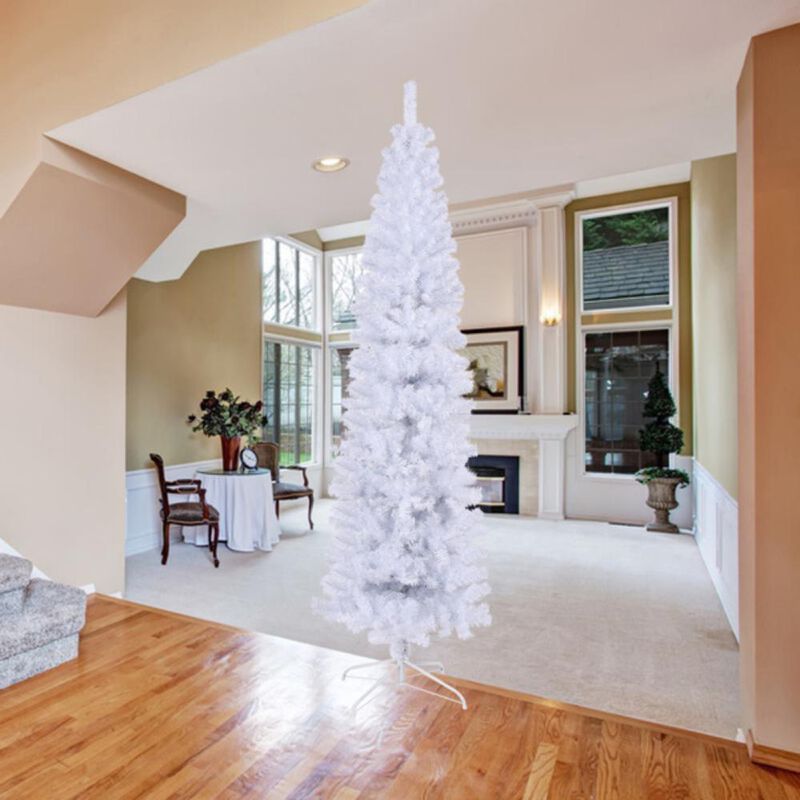 Slim Artificial Christmas Tree with Foldable Stand Space-Saving Holiday Décor for Easy Setup