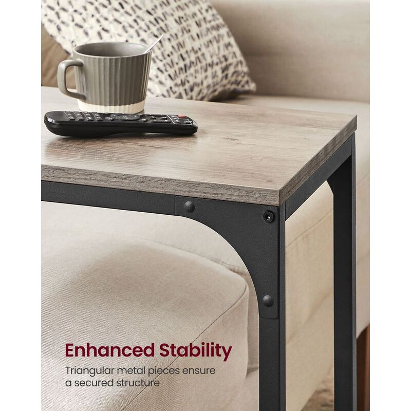 C-Shaped End Table Contemporary Design with Sleek and Versatile Functionality