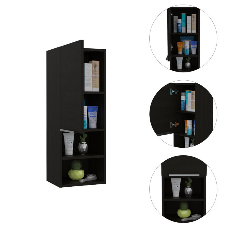 Kingston Rectangle 2-Shelf Medicine Cabinet Black Wengue
