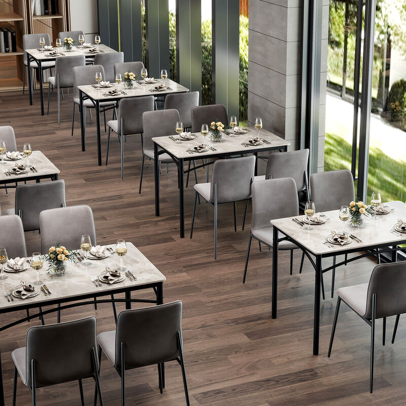 Contemporary Dining Table for 4 with Sleek Rectangular Sintered Stone Surface