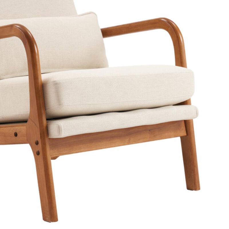 Armrest & Backrest Indoor Leisure Chair Comfortable Upholstered Lounge Chair for Home