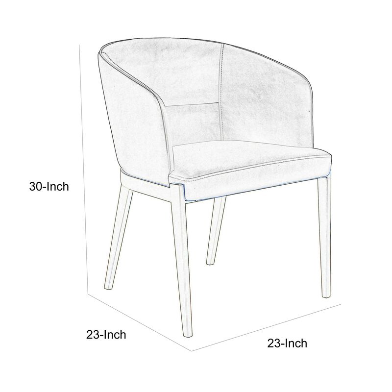 Cid Ravi 23 Inch Dining Chair, Dark Gray Faux Leather, Brass Steel Legs - Benzara image number 5