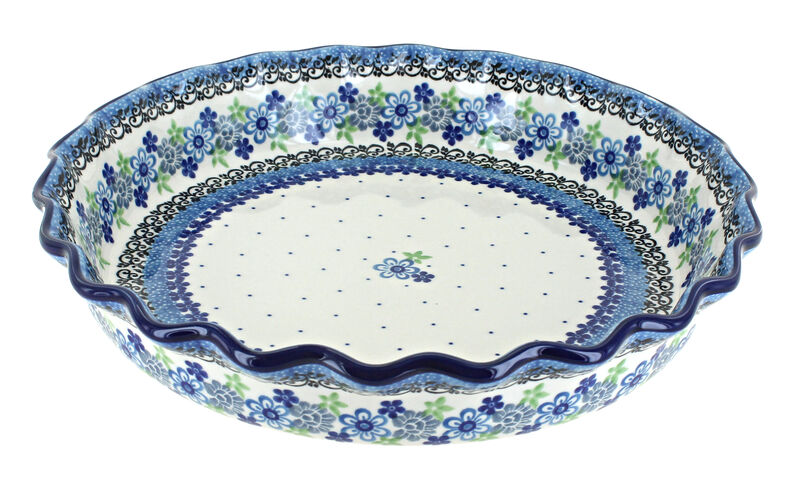 Blue Rose Polish Pottery Teresa Pie Plate
