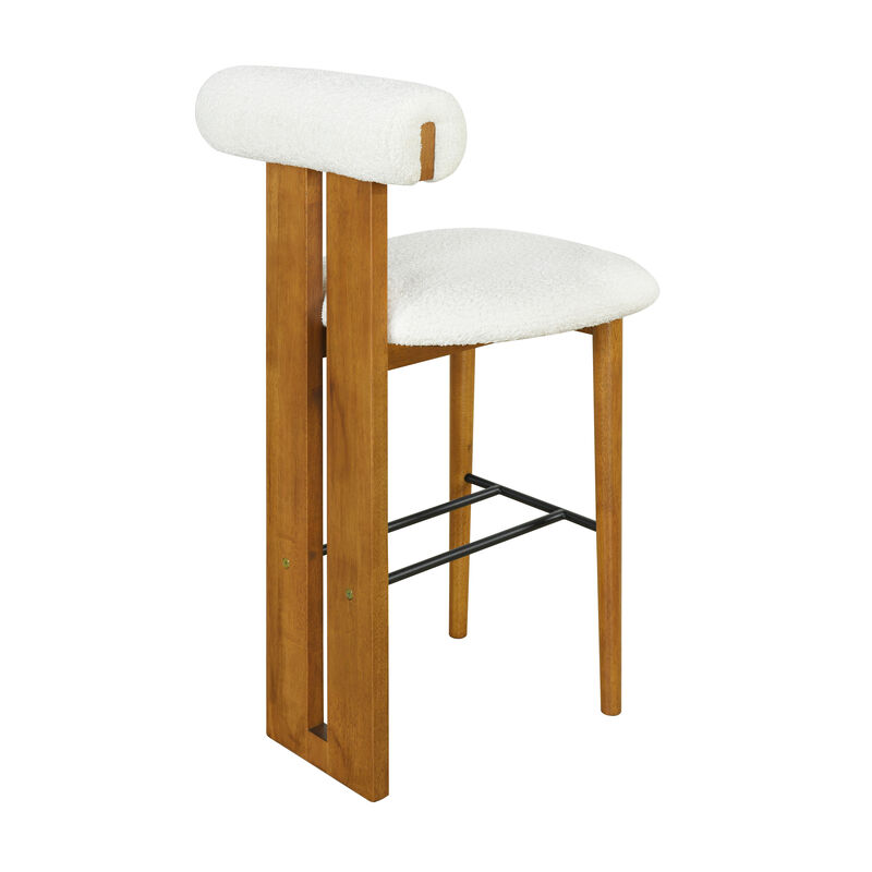 Christopher Knight Home Claire Indoor Rubberwood Versatile Upholstered Barstools (Set of 2) image number 5