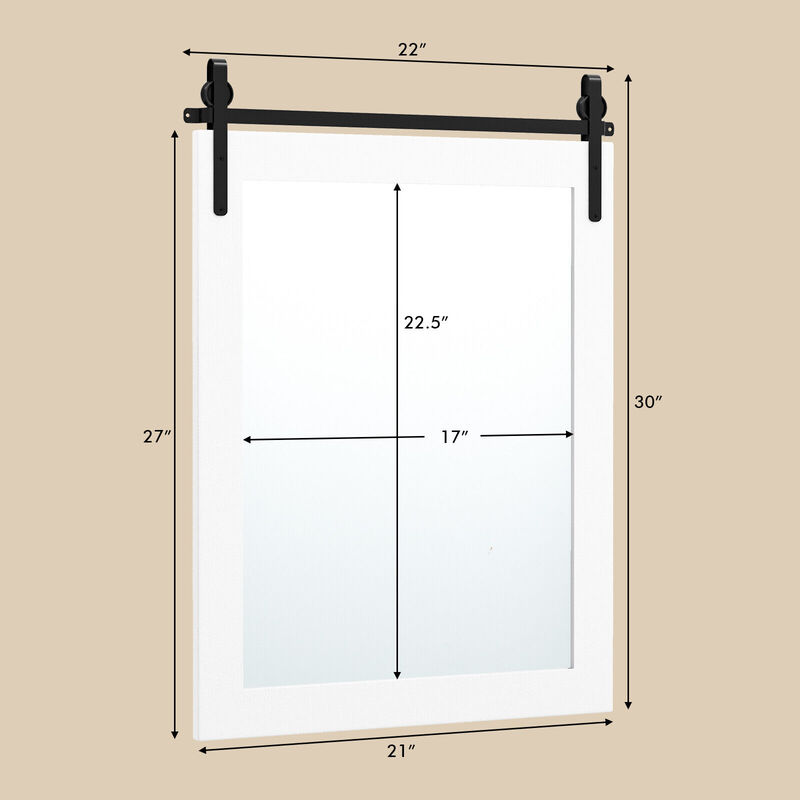 30 x 22 Inch Wall Mount Mirror with Wood Frame