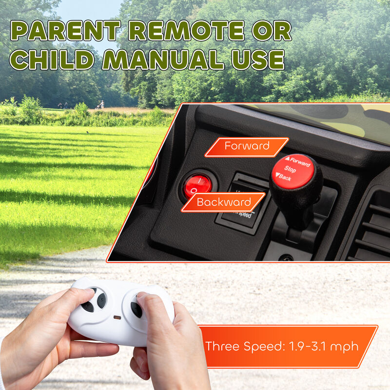 BreeBe 12V Kids Electric Car with Parent Remote Control, Spring Suspension, Soft Start, Music, LED Light, Safety Belt image number 5