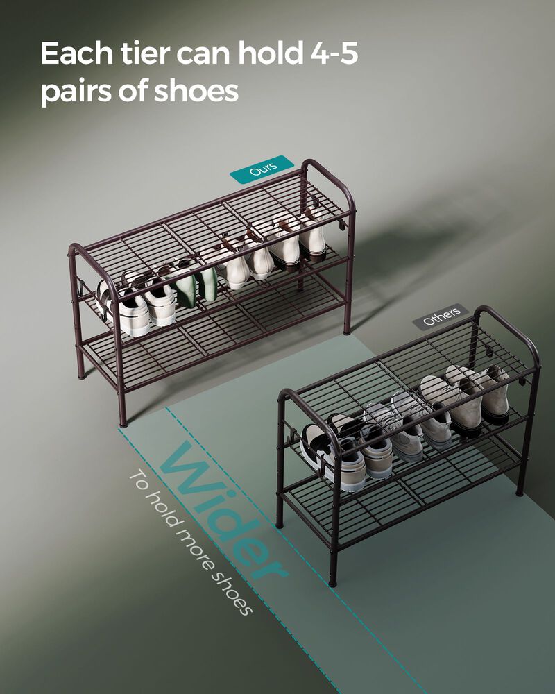 Wide 3-Tier Metal Shoe Rack – Durable and Stylish Storage Solution for Shoes