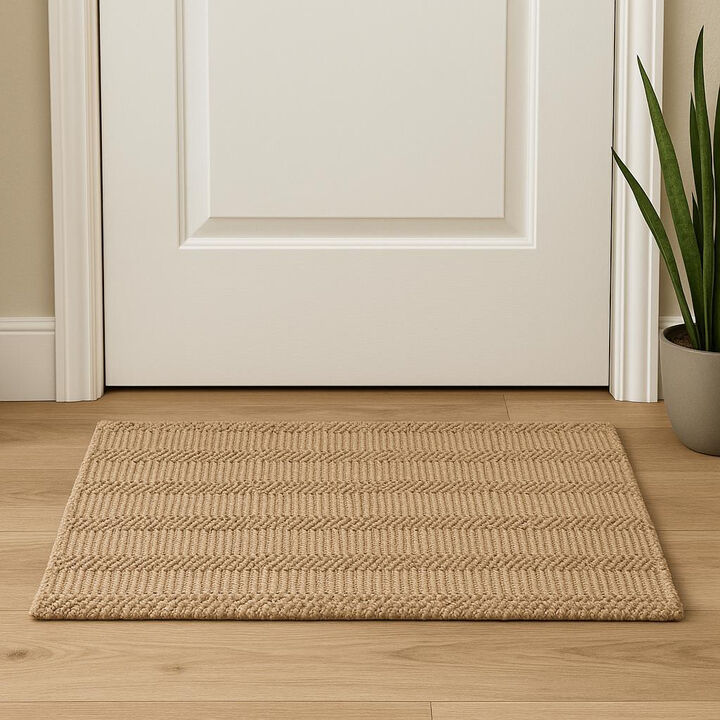 HomeRoots Jute Abstract Hand Woven Area Rug