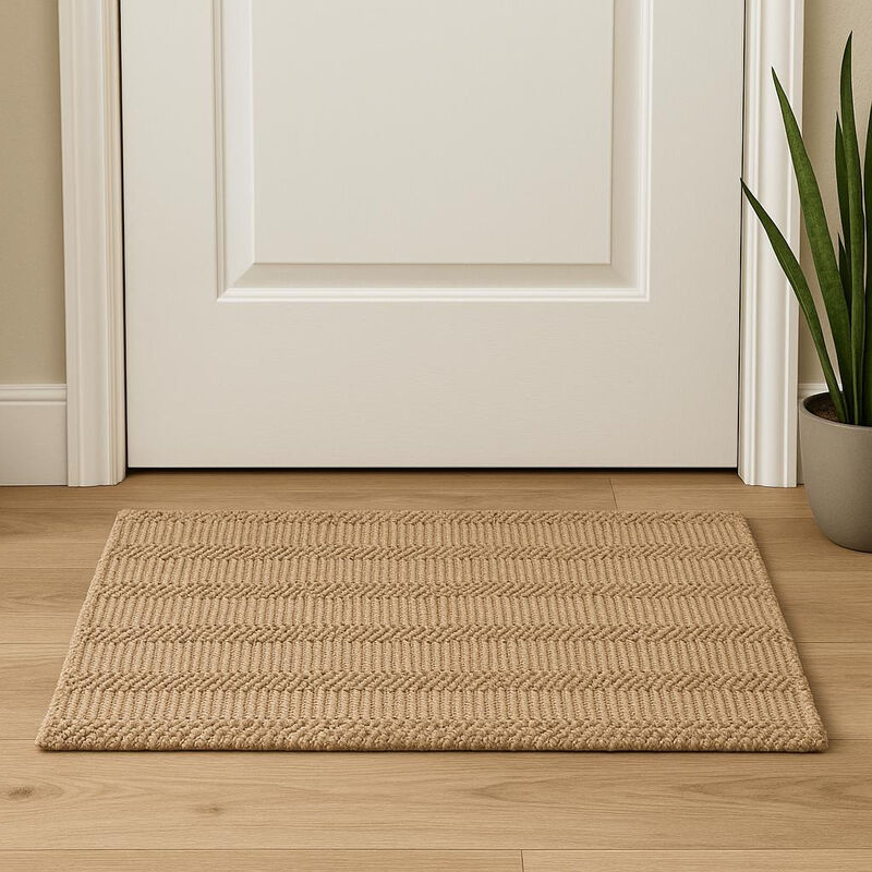 HomeRoots Jute Abstract Hand Woven Area Rug image number 1