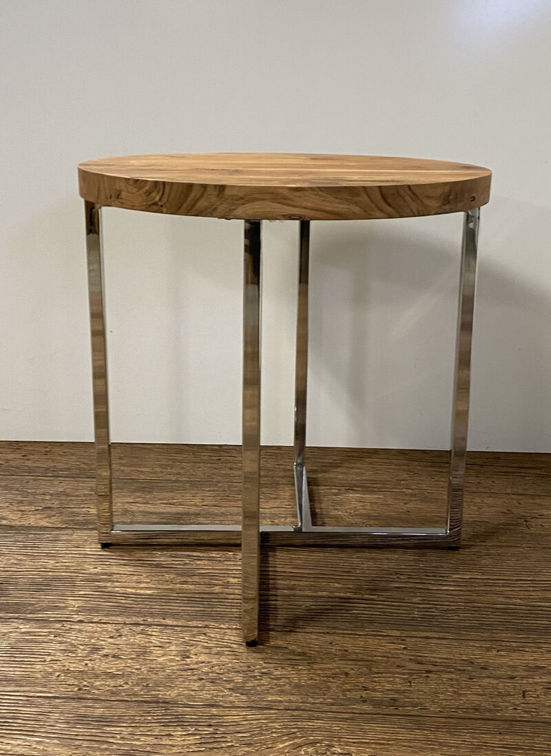 Modern Rustic Side Table with Open Shelf, Perfect for Living Room or Bedroom