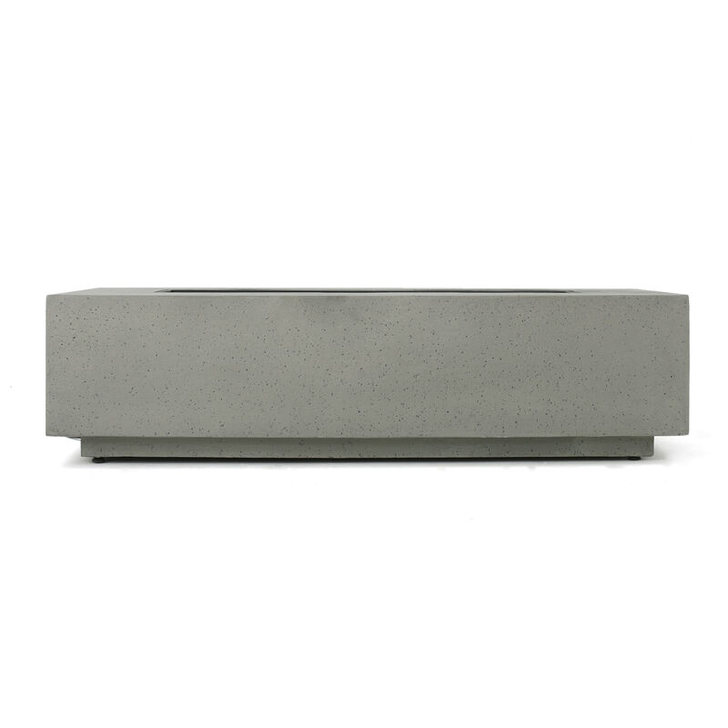 Christopher Knight Home Aidan Outdoor 50,000 BTU Rectangular Lightweight Concrete Fire Pit Table image number 4