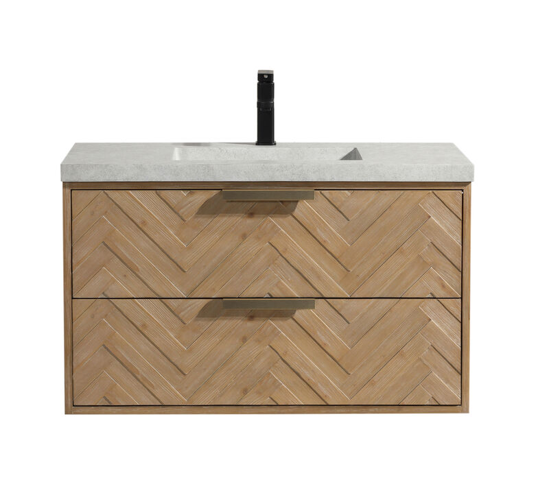Carlsbad 36" Floating Bathroom Vanity Weathered Fir image number 0