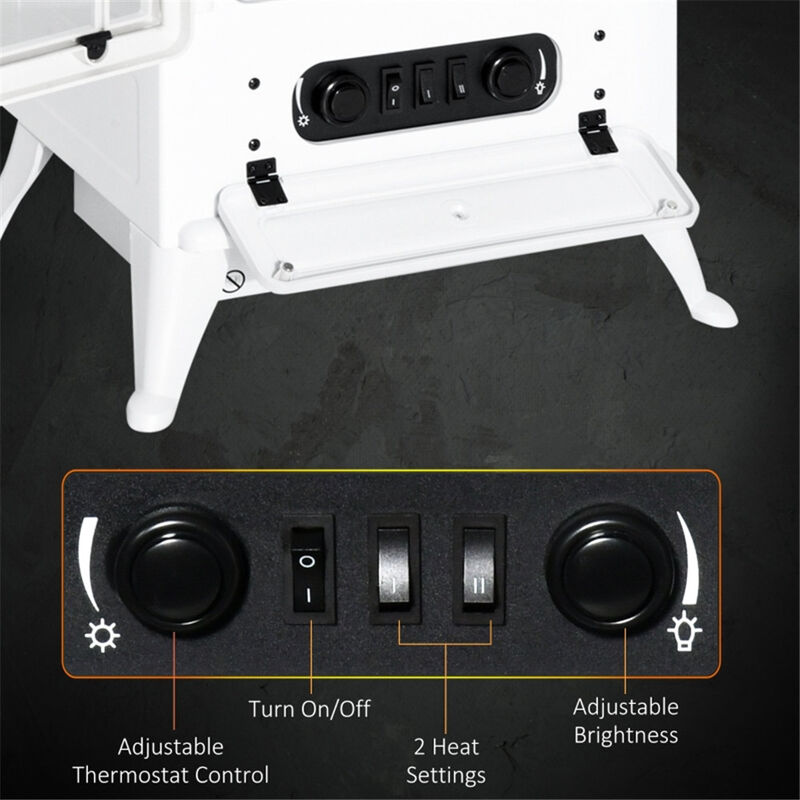 Electric Fireplace Energy-Efficient Heater with Realistic Flame for Cozy Home Ambiance