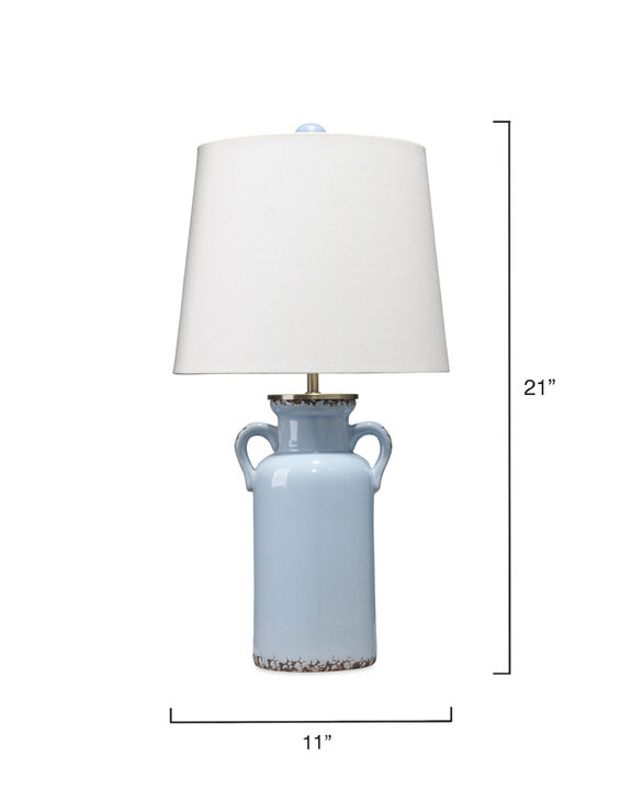 Piper Ceramic Table Lamp, Light Blue