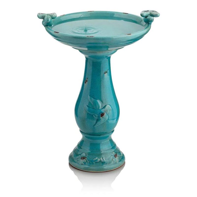 Vibrant Ceramic Birdbath – Ideal for Outdoor Garden Spaces