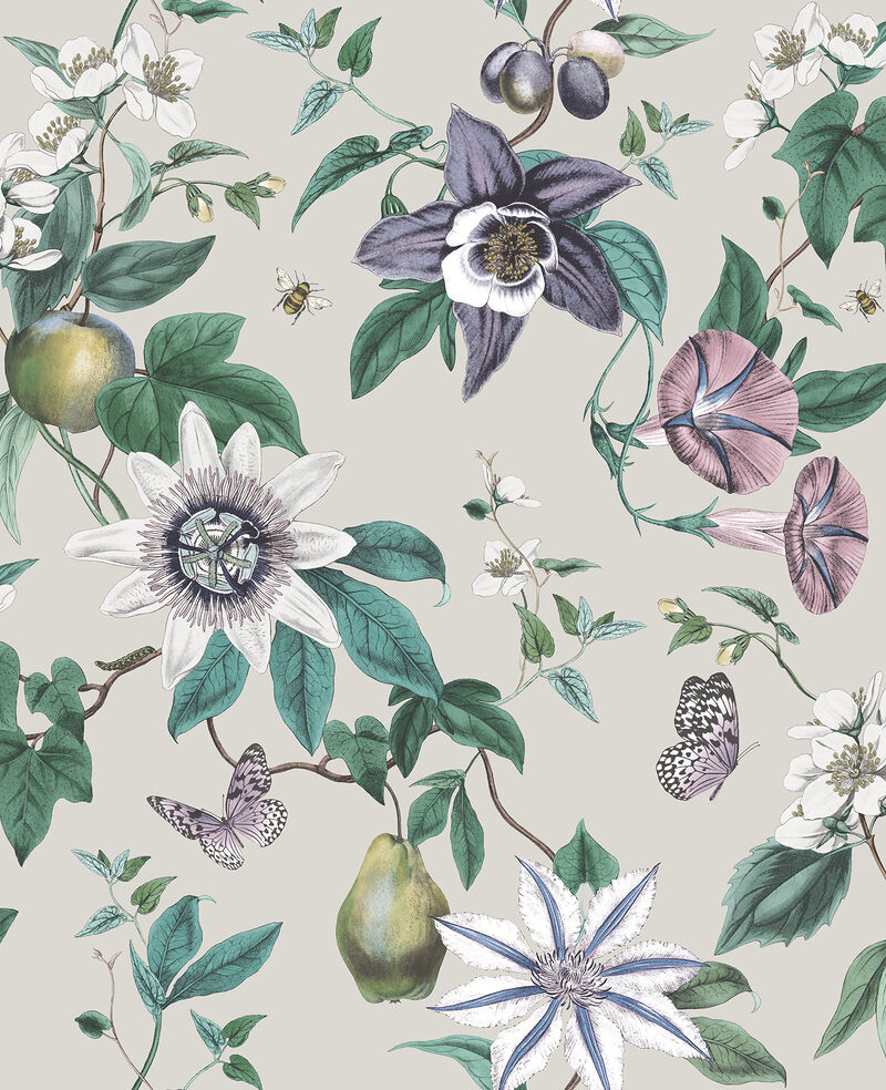 Sierra Silver Floral Wallpaper image number 0