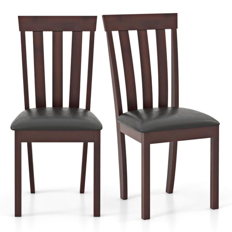 Hivvago Dining Chair Set of 2 Upholstered Wooden Kitchen Chairs with Padded Seat and Rubber Wood Frame