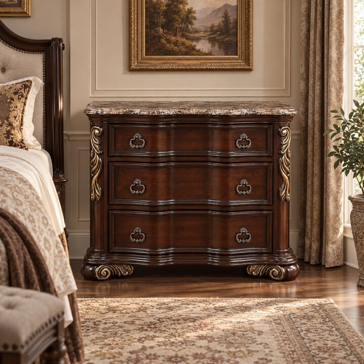 Briquara 3-Drawer Nightstand
