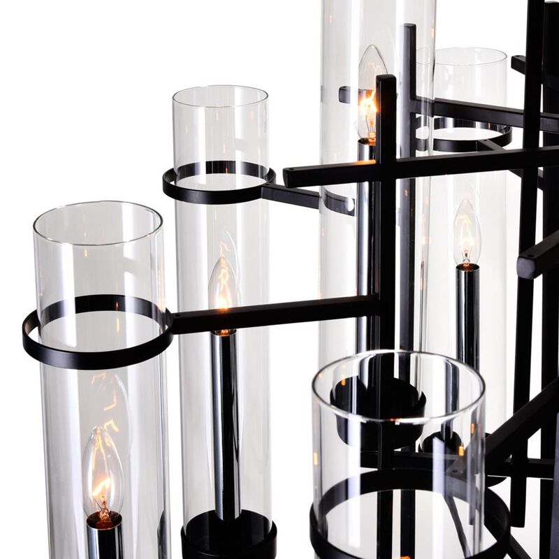 Sierra 12 Light Up Chandelier With Black Finish