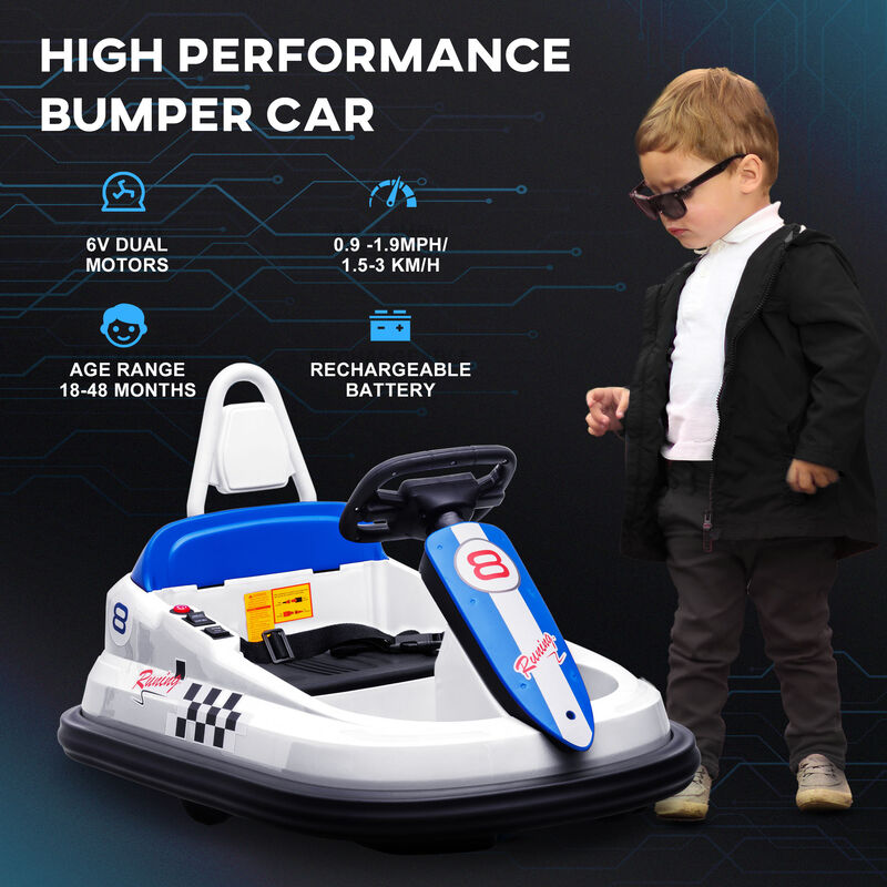 BreeBe Bumper Car for Kids, 360 degree Rotation 6V Electric Ride On Bumper image number 6