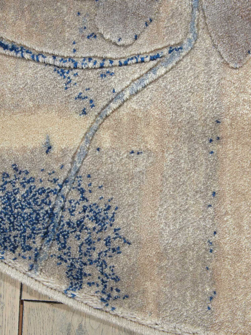 Somerset ST18 Ivory/Blue 5'6" x Round Rug