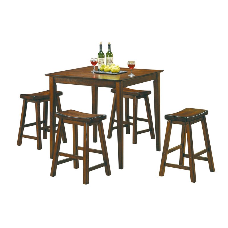 Streamdale 29" Saddle Seat Bar Stools, 2-Pack (Cherry Finish)