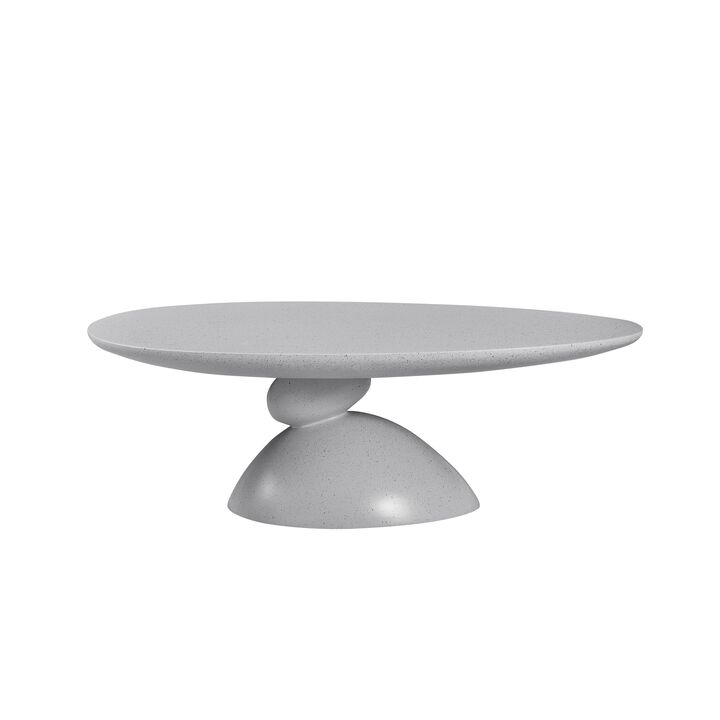 47.27 Inch Lucky Stone Oval Coffee Table Modern Minimalist Fiberglass Center Table