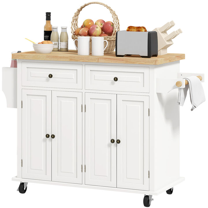 Hivvago Kitchen Island Cart on Wheels with Storage and Drawers