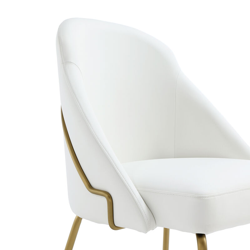 Gracie Dining Chair in White and Gold