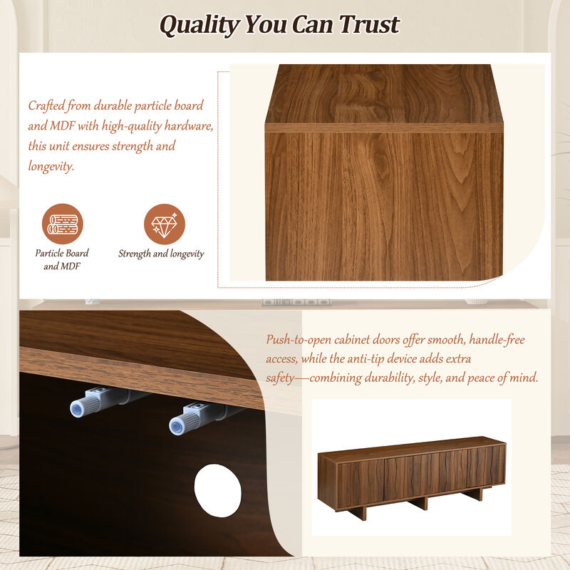 Nankso Retro Style Wood Grain TV Stand image number 6
