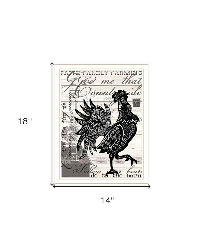 HomeRoots Faith Family Farm Rooster White Framed Wall Art image number 4