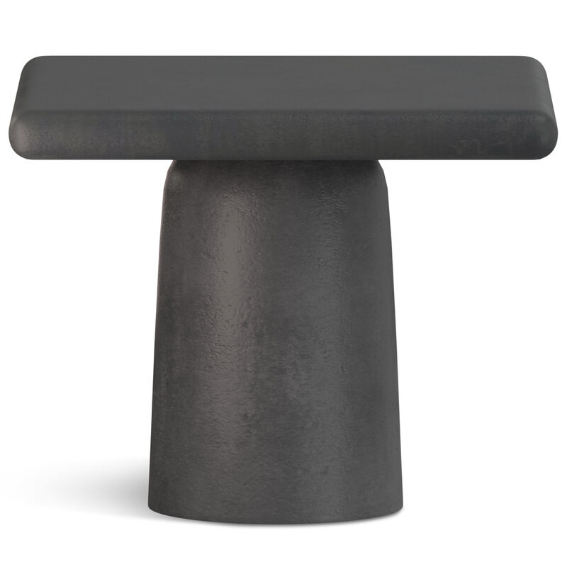 Zachary 21 inch Wide Square Contemporary Cast Aluminum Coffee Table 2 Piece Set in Graphite, Black Nickel, Fully Assembled