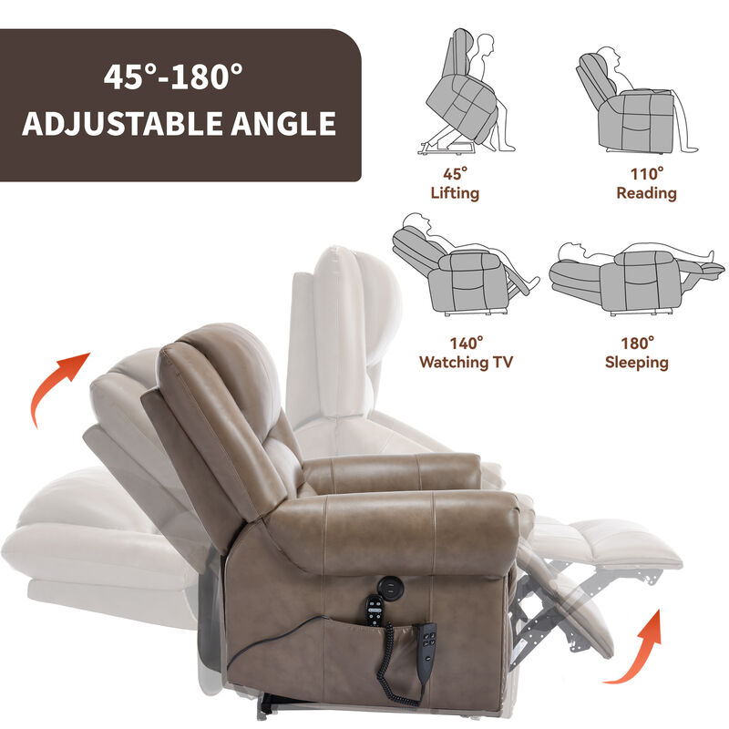 Mondawe Power Lift Recliner Chair Heat Massage, Heavy Duty Motion Mechanism with USB Ports image number 6