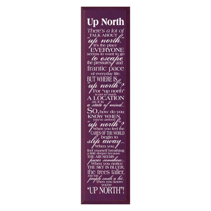 There&rsquo;s a Lot of Talk About Up North Funny Wood Sign Decor
