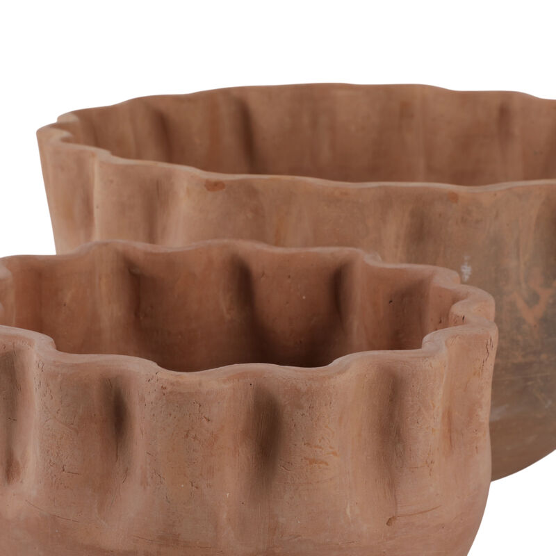 S/2 9/13" Terracotta Planters, Natural image number 5