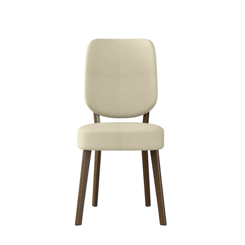HL Home Furnishings Upholstered Oatmeal Tan Armless Dining Chairs (Set of 2)
