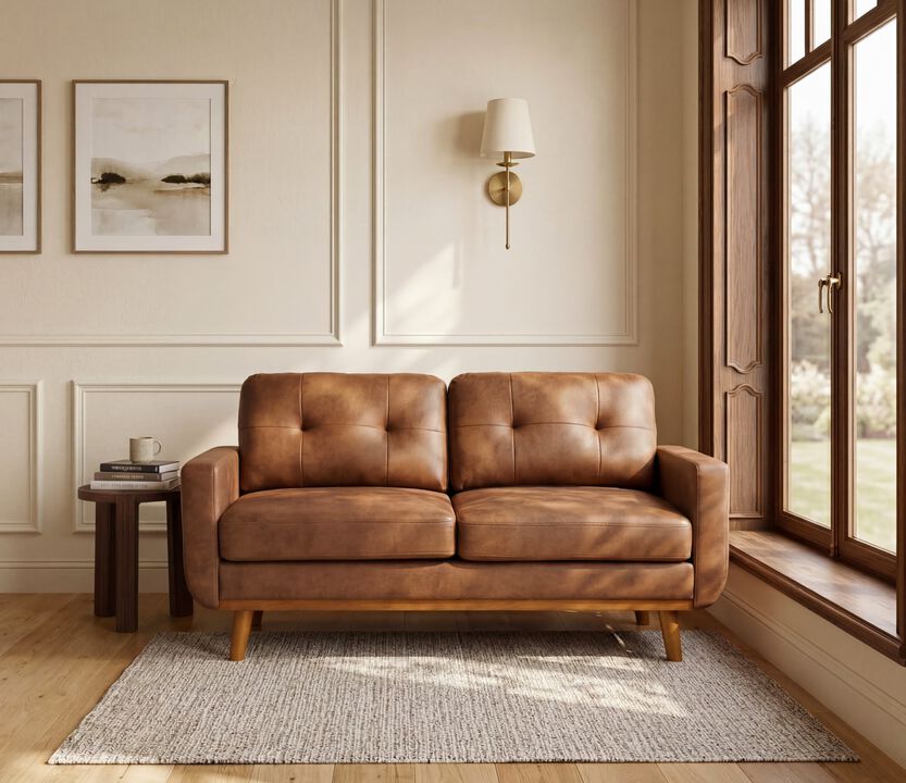 Sopnin Mid-Century Modern Upholstered Loveseat