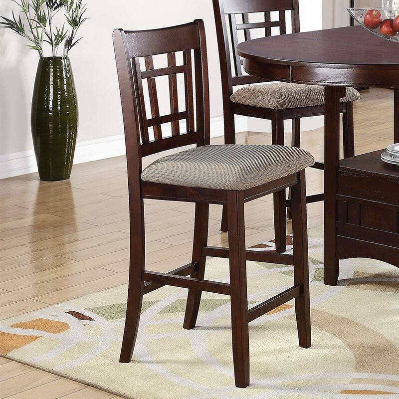 Simple Relax Neena Height Chair with Beige Upholstered Seat, Set of 2, Brown image number 4