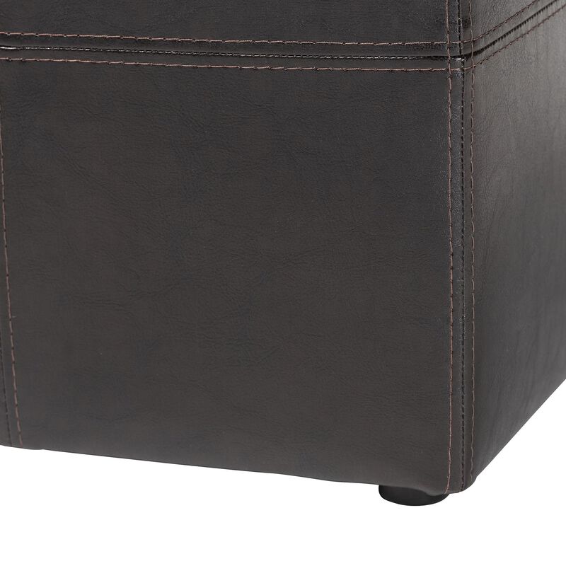 Baxton Studio Nox Dark Brown Ottoman