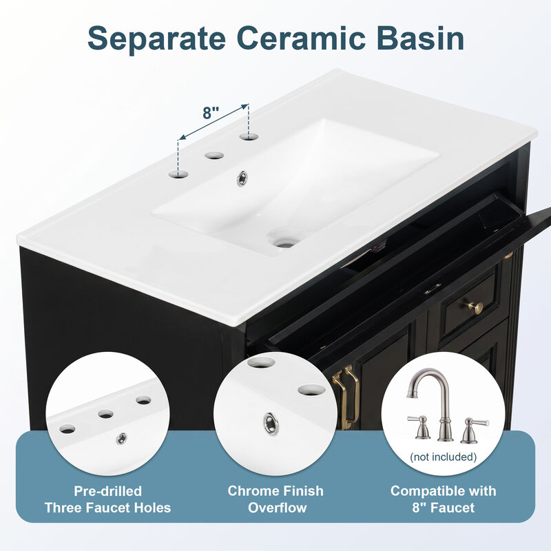 Mempra 36" Bathroom Vanity with Sink image number 4