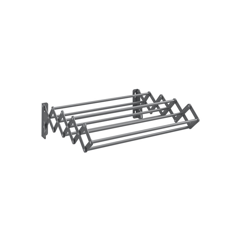 Wall-Mounted Expandable Steel Clothes Drying Rack with 9 Rods