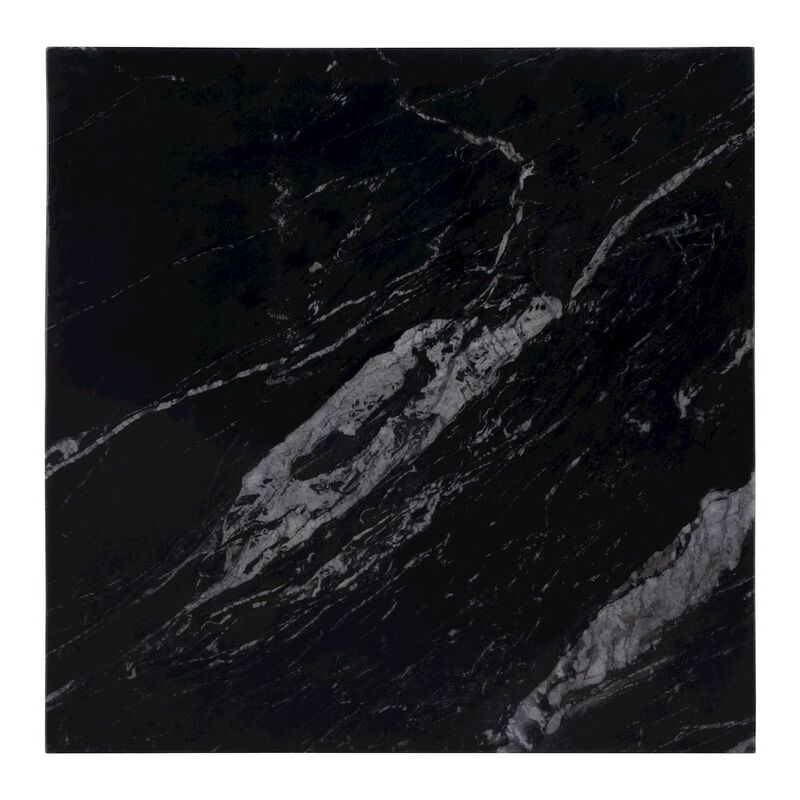 Butler Specialty Braylon 17.75 in. W Square Marble & Wood X Base End Table, Black