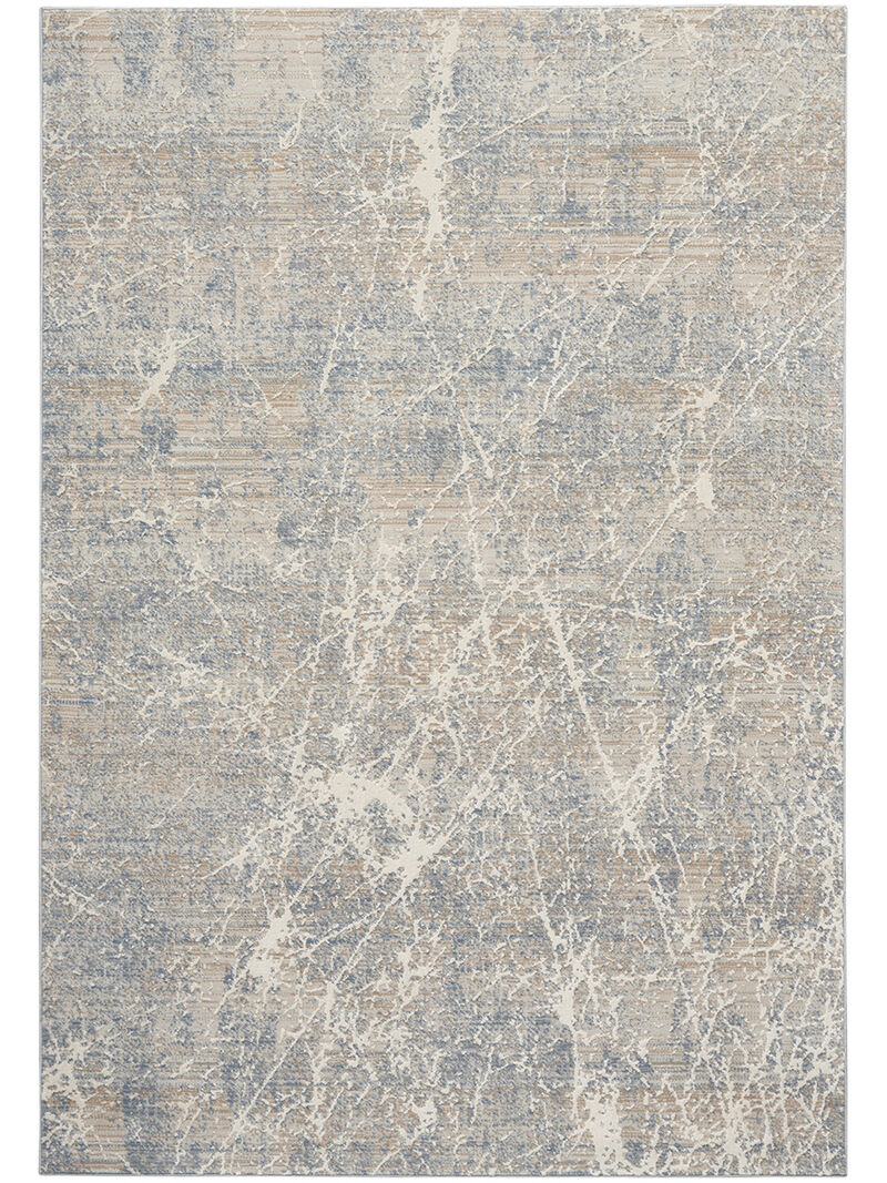 Exhale EXL02 Beige/Blue 5'3" x 7'3" Rug