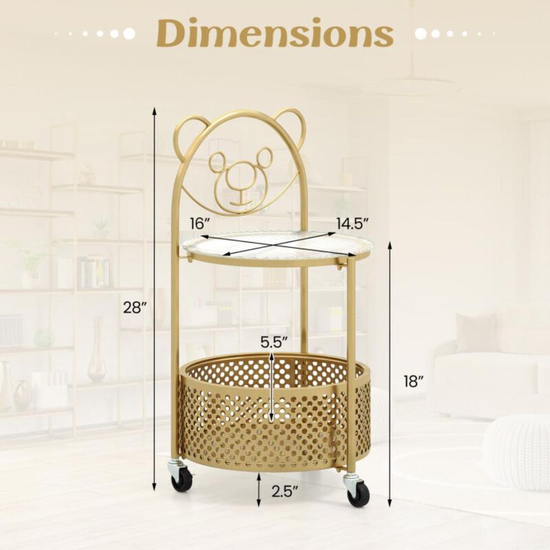 Hivvago Modern Sofa Side Table on Lockable Wheels for Living Room Bedroom Study