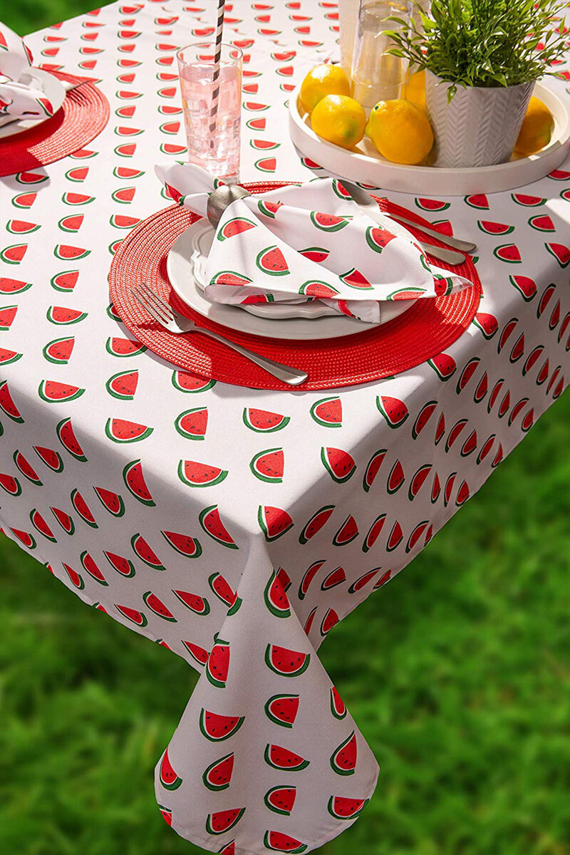 84" Outdoor Tablecloth with Watermelon Print Design