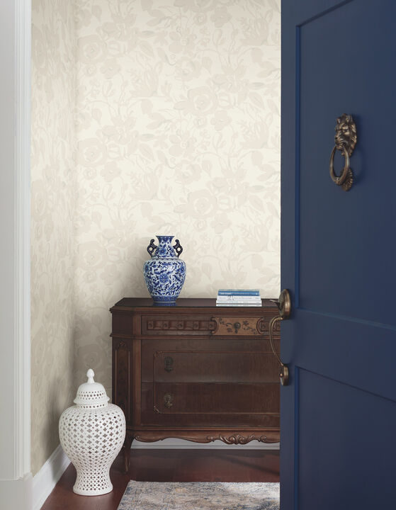 Brushstroke Floral Pearl Wallpaper